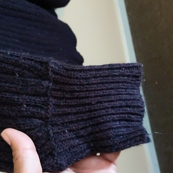 GeorgelPurple Turtleneck Sweater Dress With Cold Shouldered Sleeve Acrylic Blend - Picture 5 of 14